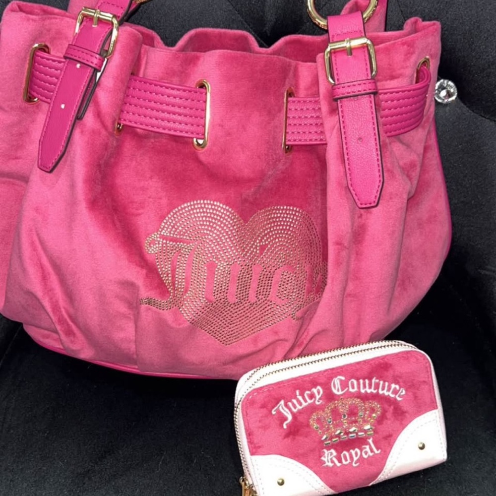 Juicy Couture Fuchsia Shoulder Bag and Coin Purse